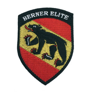 Berner Elite ( metallic-gold ) Badge inkl. Klett mit Soft-Gegenstück 6.8 x 9.3 cm